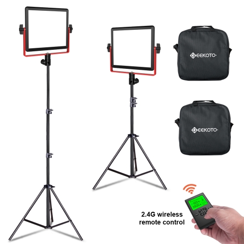 Geekoto PL20A 320 LED Panel Light Kit (2 Packs) for Video Photo Photography
