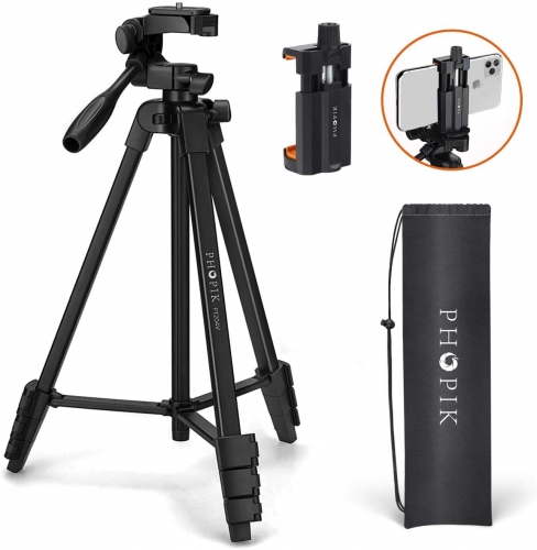 Phopik PT204V 55" Tripod Stand for Cell Phone iPhone Camera