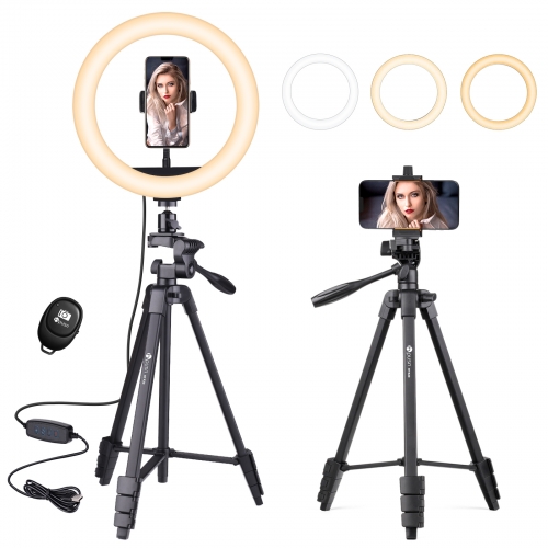 Hpusn HT420R 10.3 Inch LED Selfie Ring Light Kit for Cell Phone iPhone Camera Photography
