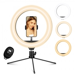 HPUSN 10'' Selfie Ring Light with Desktop Tripod