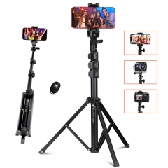 HPUSN Phone Tripod Stand, Portable All-in-One Professional, Extendable Tripod Stand for Cell Phones, Heavy Duty Aluminum, Lightweight