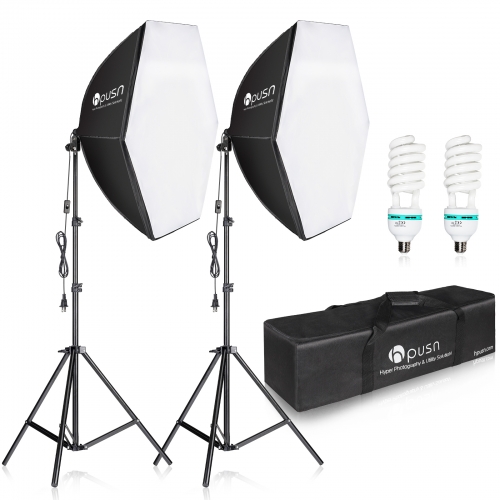 HPUSN Softbox Photography Lighting Kit 30"X30" Professional Continuous Lighting System Photo Studio Equipment