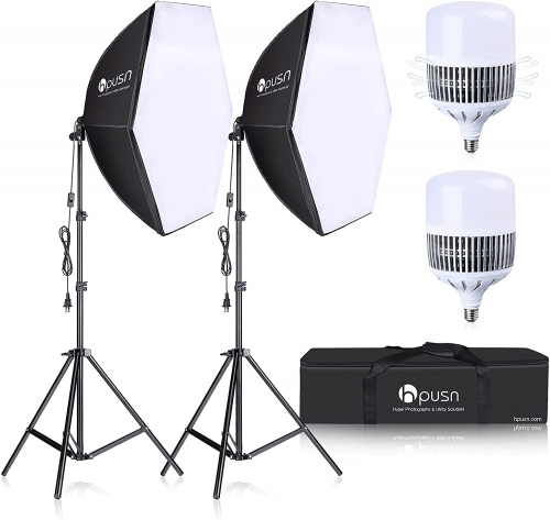 HPUSN Softbox Lighting Kit 2x76x76cm Professional Continuous Studio Photography Photo Studio Equipment